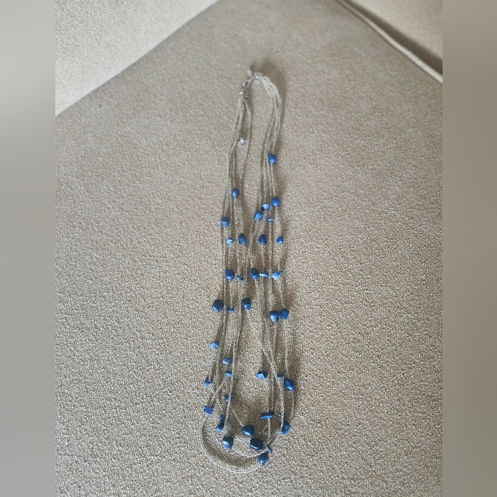 Elegant Blue Beaded Necklace
